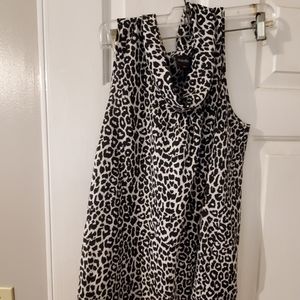 Rafaella leopard print sleeveless blouse